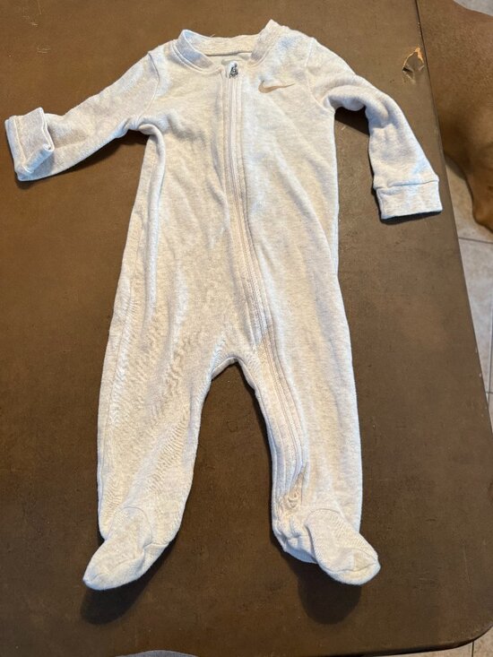 Nike Other - Nike Footed Zip One-Piece Sleeper 9 Months Long Sleeve Cotton Blend (007)